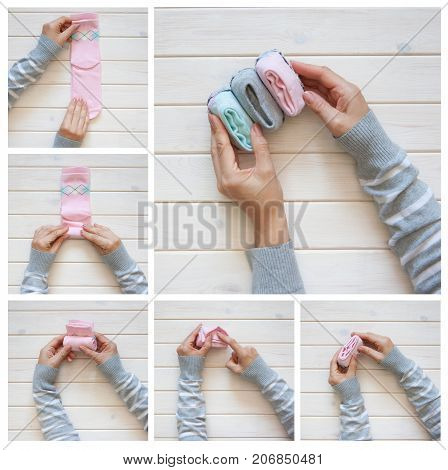 Clothes Storage. Order In The Closet. Folding Socks. Master Class.