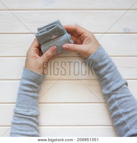 Clothes Storage. Order In The Closet. Folding Socks. Master Class.