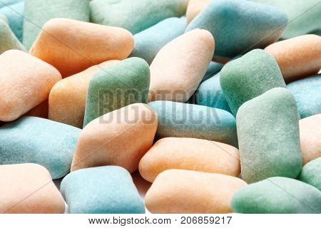Abstract colorful close up chewing gum background