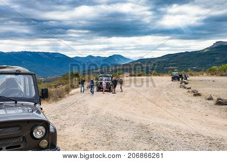 Tourists On Jeep Excursion In The Valley Of Ghosts