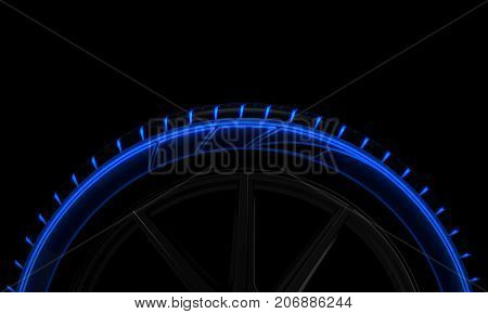 Tire Luminous Tread And Dark Background