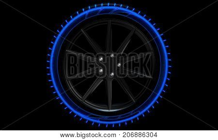 Tire Luminous Tread And Dark Background