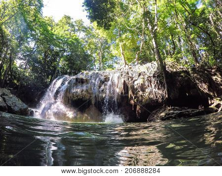 Waterfall in Guatemala - Rio Dulce river