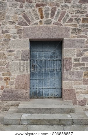 historic door seen in Fulda a city in Hesse Germany