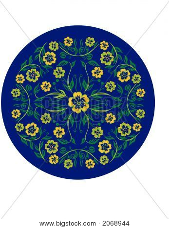 Decoración floral azul Negati...