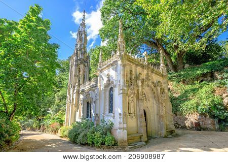 The gothic Chapel of Holy Trinity, in Portuguese Capela da Santissima Trindade in Sintra, Lisbon District, Portugal.