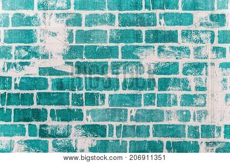 Green Brick Wall Texture Industrial Background For Commercial Use.