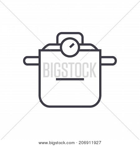 thermo pot  vector line icon, sign, illustration on white background, editable strokes