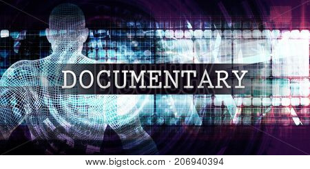 Documentary Industry with Futuristic Business Tech Background 3D Illustration Render