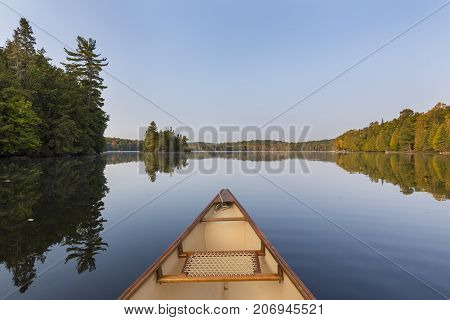 Canoe Bow On A Lake In Late Summer - Ontario, Canada