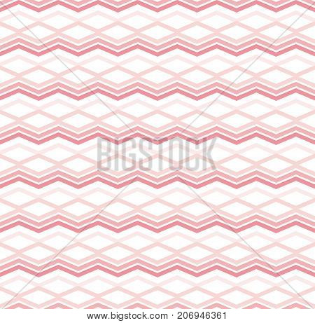 Red abstract pattern with pink rhombs on white