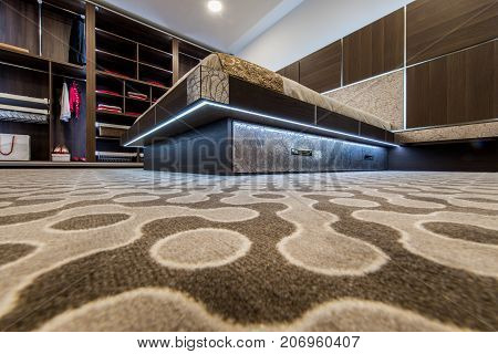 Double Bed With Drawer Low Angle View