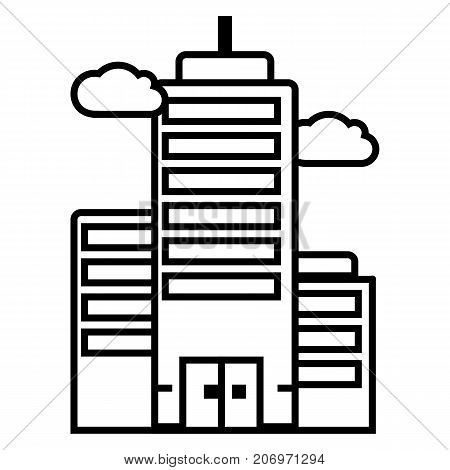 business skyscrapper vector line icon, sign, illustration on white background, editable strokes