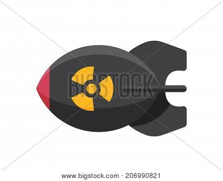 Bomb dynamite fuse vector illustration. Grenade attack power ball burning detonation. Explosion fire military destruction design aggression object.