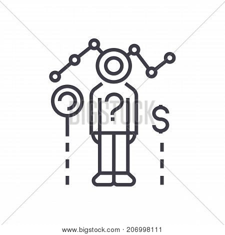 consumer research vector line icon, sign, illustration on white background, editable strokes