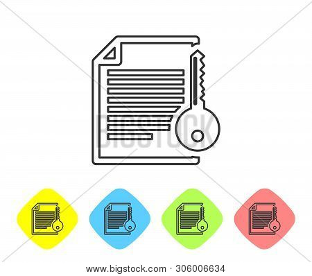 Grey Smart Contract Line Icon On White Background. Blockchain Technology, Cryptocurrency Mining, Bit