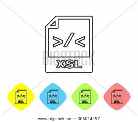 Grey Xsl File Document Icon. Download Xsl Button Line Icon Isolated On White Background. Excel File 