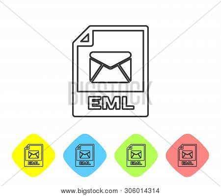 Grey Eml File Document Icon. Download Eml Button Line Icon Isolated On White Background. Eml File Sy