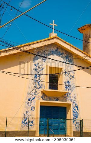 Salvador, Brazil: Beautiful Catholic Church With Drawings On The Facade