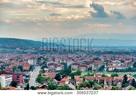 East Side Of The City Of Paracin In Central East Serbia Seen From The Hill Called Karadjordjevo Brdo