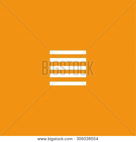 White Text Align, Center Alignment On Orange Icon Illustration Isolated Vector Sign Symbol
