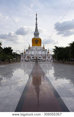 Phra That Nadoon Chedi Or Na Dun Pagoda For Thai People Travel Visited And Respect Praying At Mahasa