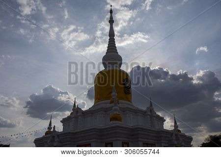 Phra That Nadoon Chedi Or Na Dun Pagoda For Thai People Travel Visited And Respect Praying At Mahasa