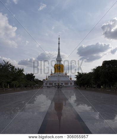 Phra That Nadoon Chedi Or Na Dun Pagoda For Thai People Travel Visited And Respect Praying At Mahasa