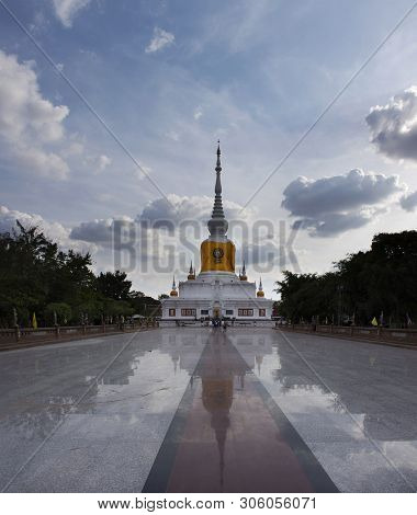 Phra That Nadoon Chedi Or Na Dun Pagoda For Thai People Travel Visited And Respect Praying At Mahasa