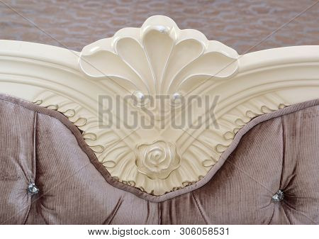 Palmette Of A Carved Headboard Of A Bed