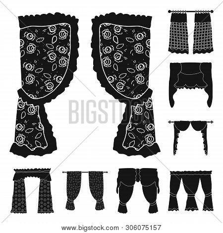 Vector Design Of Garter And Blinds Logo. Collection Of Garter And Drapery Vector Icon For Stock.