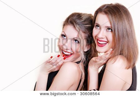 Dvě krásné, usmíval se překvapeně dívky