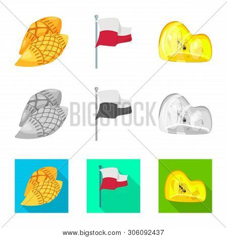 Isolated Object Of Traditional And Tour Logo. Set Of Traditional And Landmarks Stock Vector Illustra