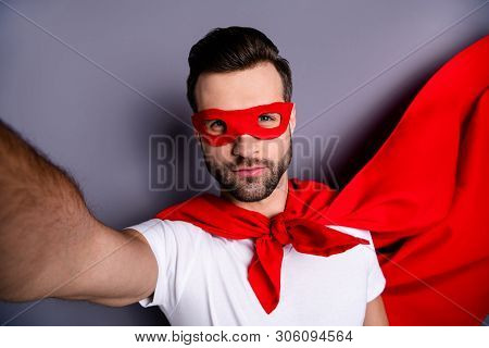 Self-portrait Of His He Nice-looking Attractive Content Cool Macho Candid Virile Bearded Guy Ready T