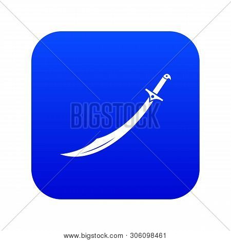 Scimitar Sword Icon Digital Blue For Any Design Isolated On White Vector Illustration