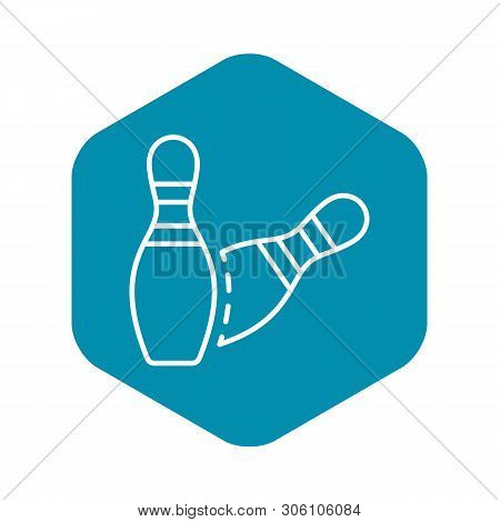 Bowling Skittles Icon. Outline Bowling Skittles Vector Icon For Web Design Isolated On White Backgro