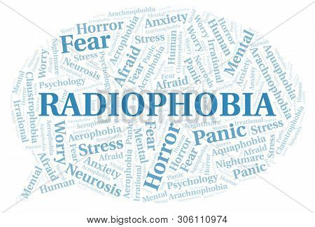 Radiophobia Word Cloud. Wordcloud Made With Text Only.