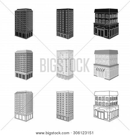 Vector Design Of Construction And Building Sign. Set Of Construction And Estate Stock Vector Illustr