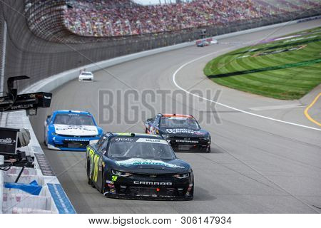 June 08, 2019 - Brooklyn, Michigan, USA: Vinnie Miller (78) battles for position for the LTi Printing 250 at Michigan International Speedway in Brooklyn, Michigan.