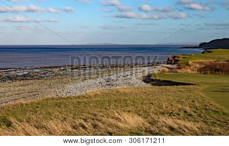 East Quantoxhead Beach In Somerset, Looking Out Over The Bristol Channel