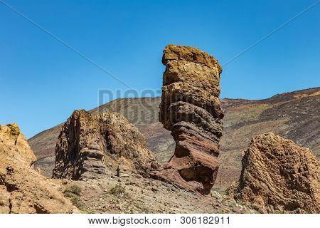 Most Recognizable View Of Mount Teide On Tenerife. Beautiful Landscape In The National Park On Tener