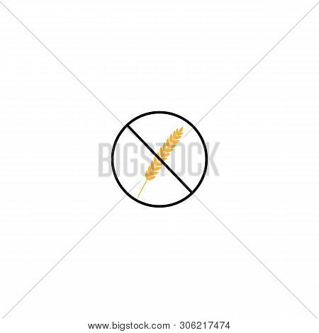 Gluten Free Food Allergy Product Dietary Label Flat Vector Icon For Apps And Websites
