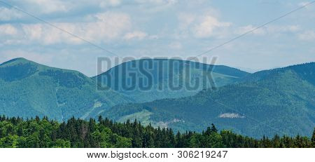 Ploska And Borisov Hill Fom Ostra Hill Above Blatnicka And Gaderska Dolina In Velka Fatra Mountains 