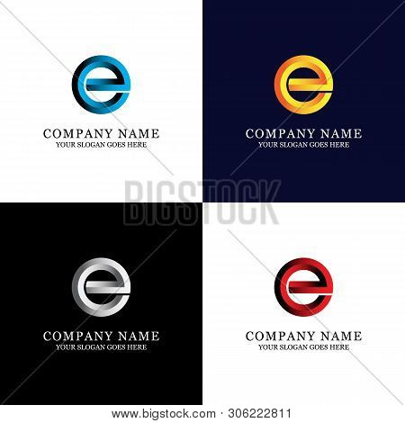 E Circle Gradient Logo Vector, Colorfull Design Inspiration