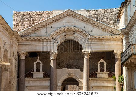 Split, Croatia, Roman Emperor Diocletians Palace And Peristyle Square
