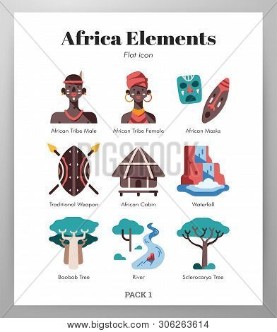 Africa Vector Illustration In Flat Color Design