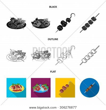 Vector Illustration Of Grill And Bbq Icon. Set Of Grill And Cover Vector Icon For Stock.