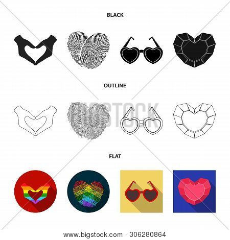 Vector Design Of Abstract And Shape Icon. Set Of Abstract And Love Vector Icon For Stock.