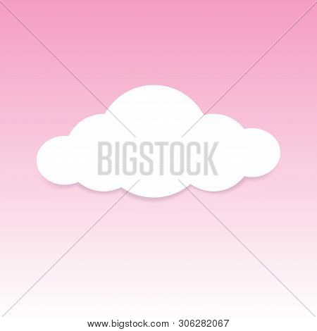 Fluffy Clouds White On Pink Sky Background, Sky Background With Clouds White Cartoon Concept, Sky Pi