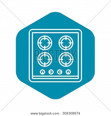 Cooking Stove Icon. Outline Cooking Stove Vector Icon For Web Design Isolated On White Background